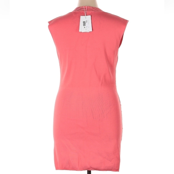 TED BAKER LONDON Novari Ruched Rib Knit Dress Coral Size 14 (6) - Picture 4 of 5